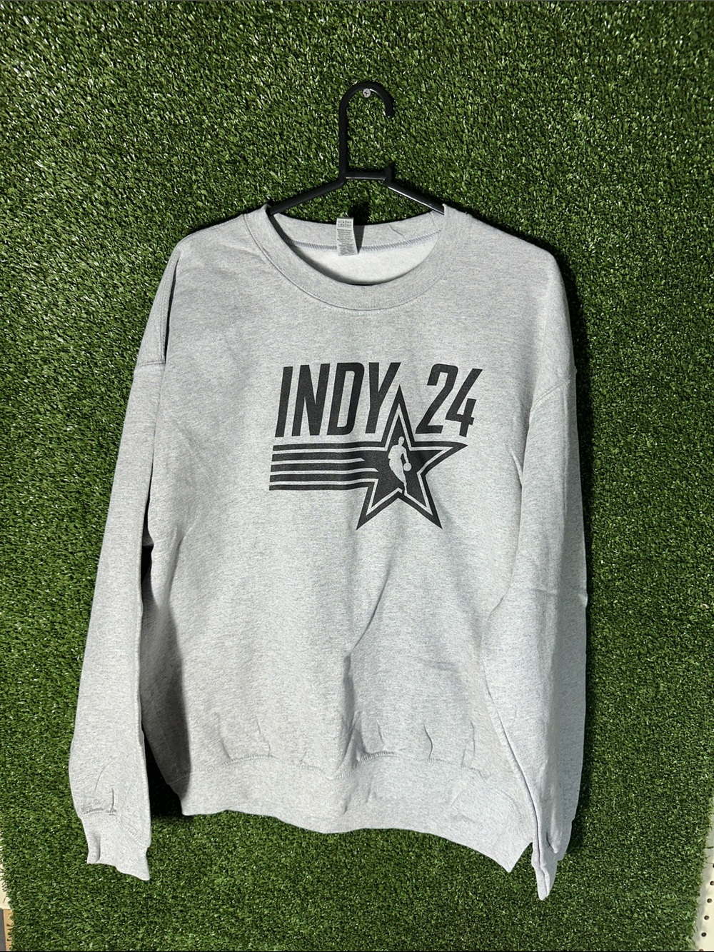Gildan Gray INDY 24 Graphic Crewneck Sweatshirt